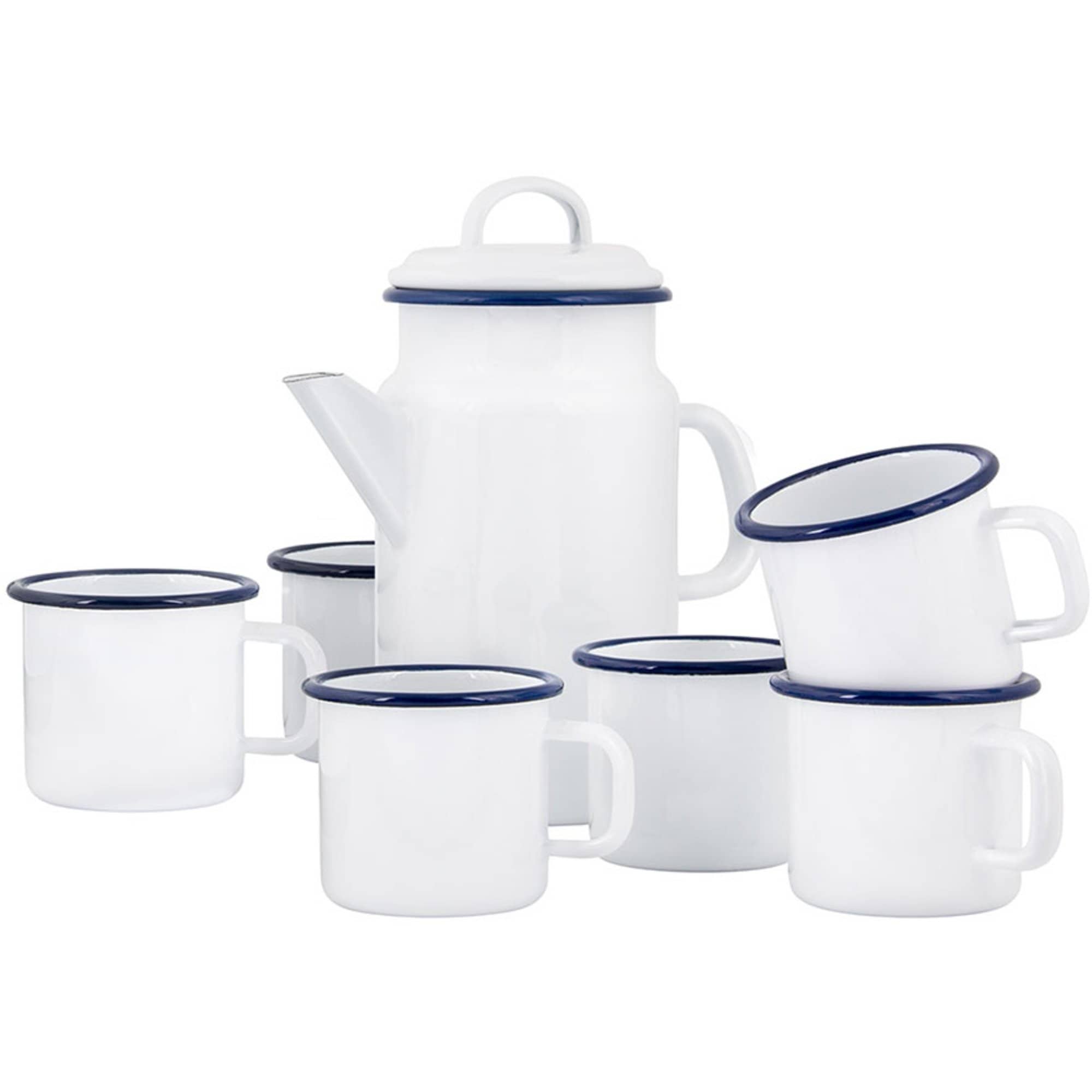 Sæt Med Tekande Og Krus 6 Stk. Hvid fra Kockums Jernverk