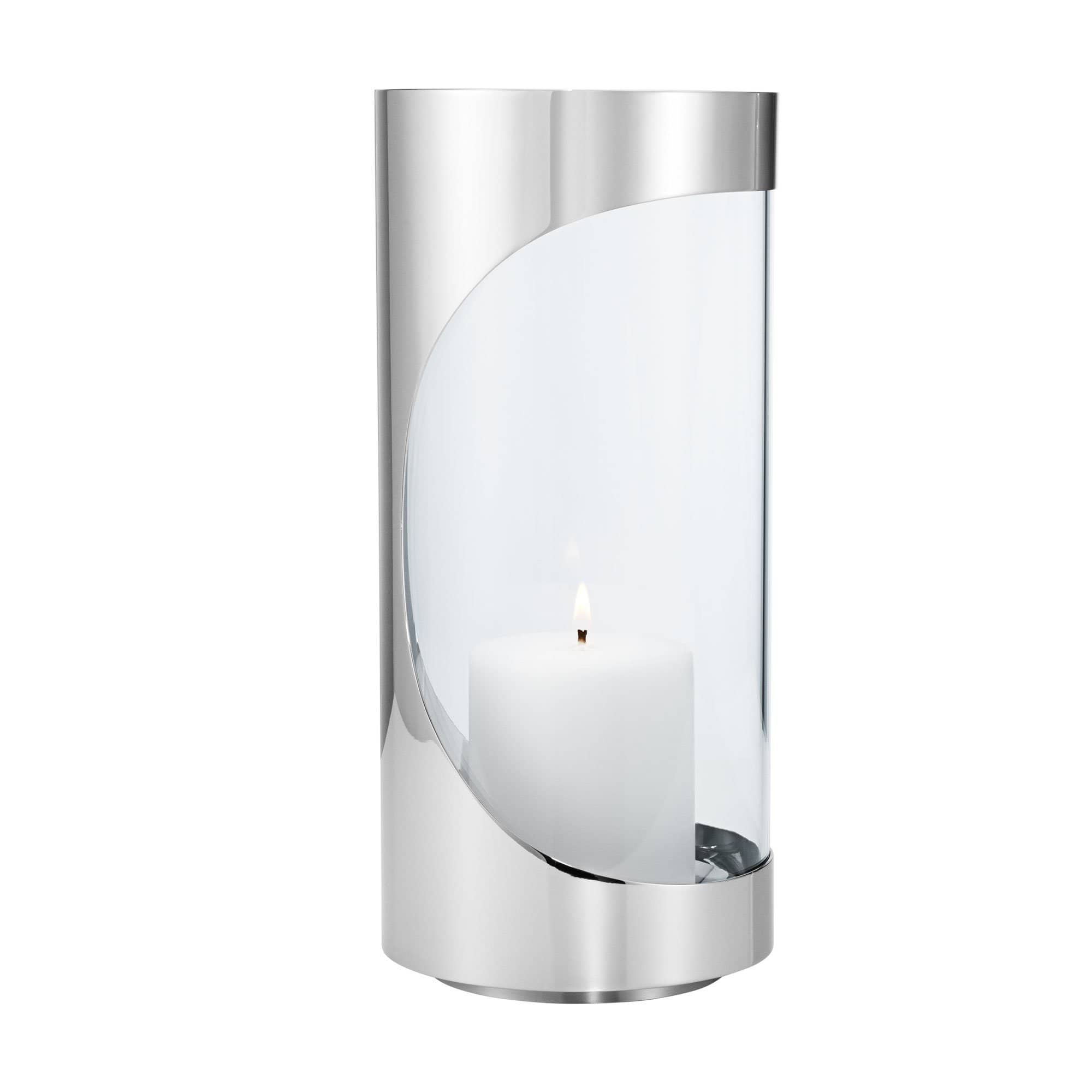Chrome Contours Lysestage 28 Cm fra Georg Jensen