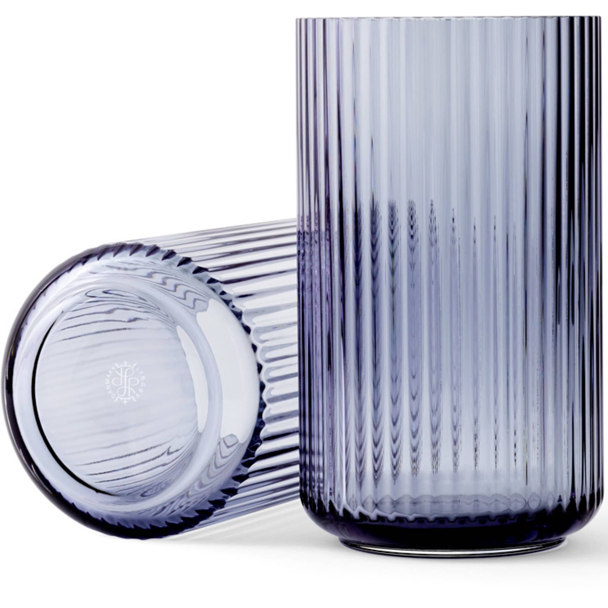 Lyngbyvasen 25 Cm., Glas   Midnight Blue fra Lyngby Porcelæn