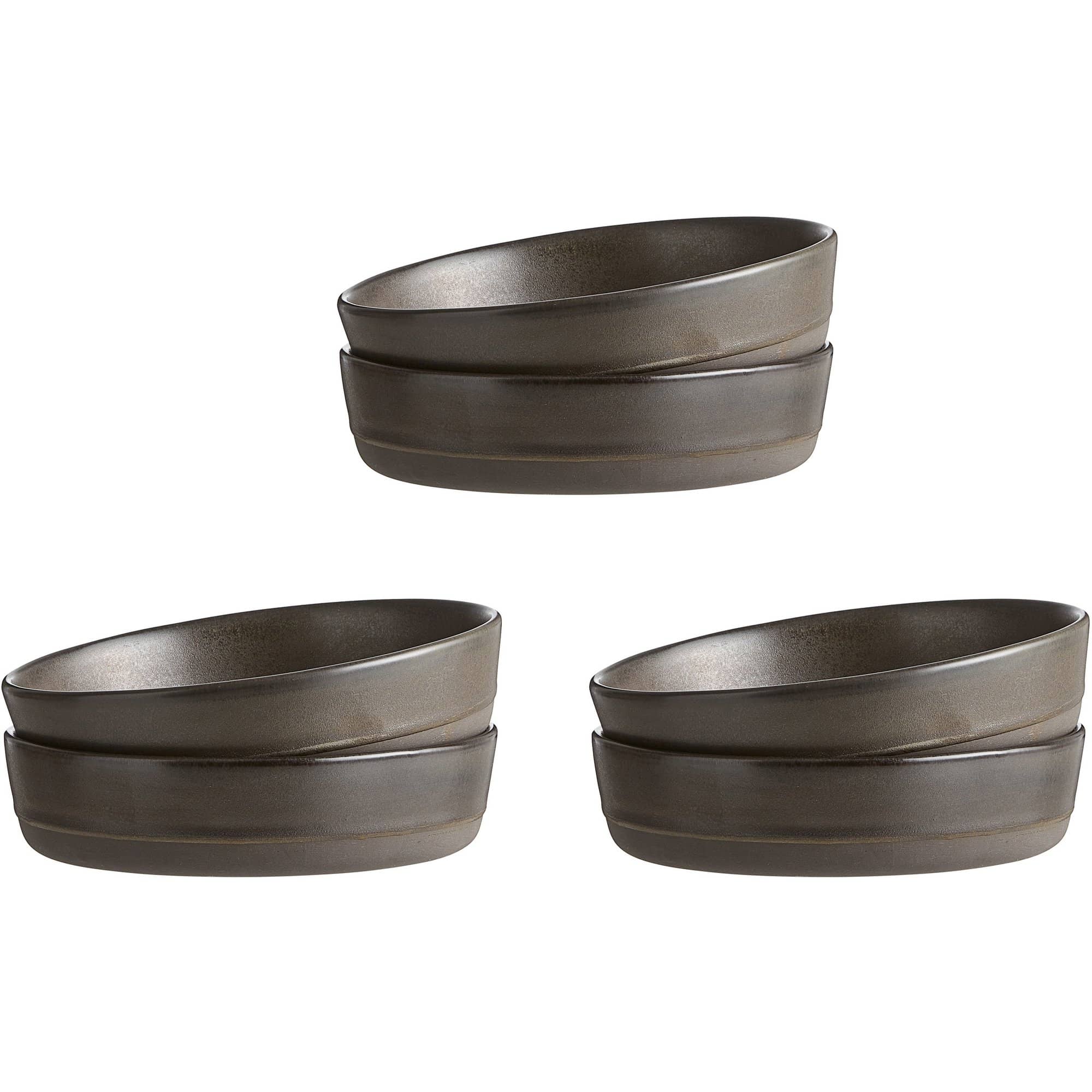 Raw Dyb Tallerken, Metallic Brown, 6 Stk. fra Aida
