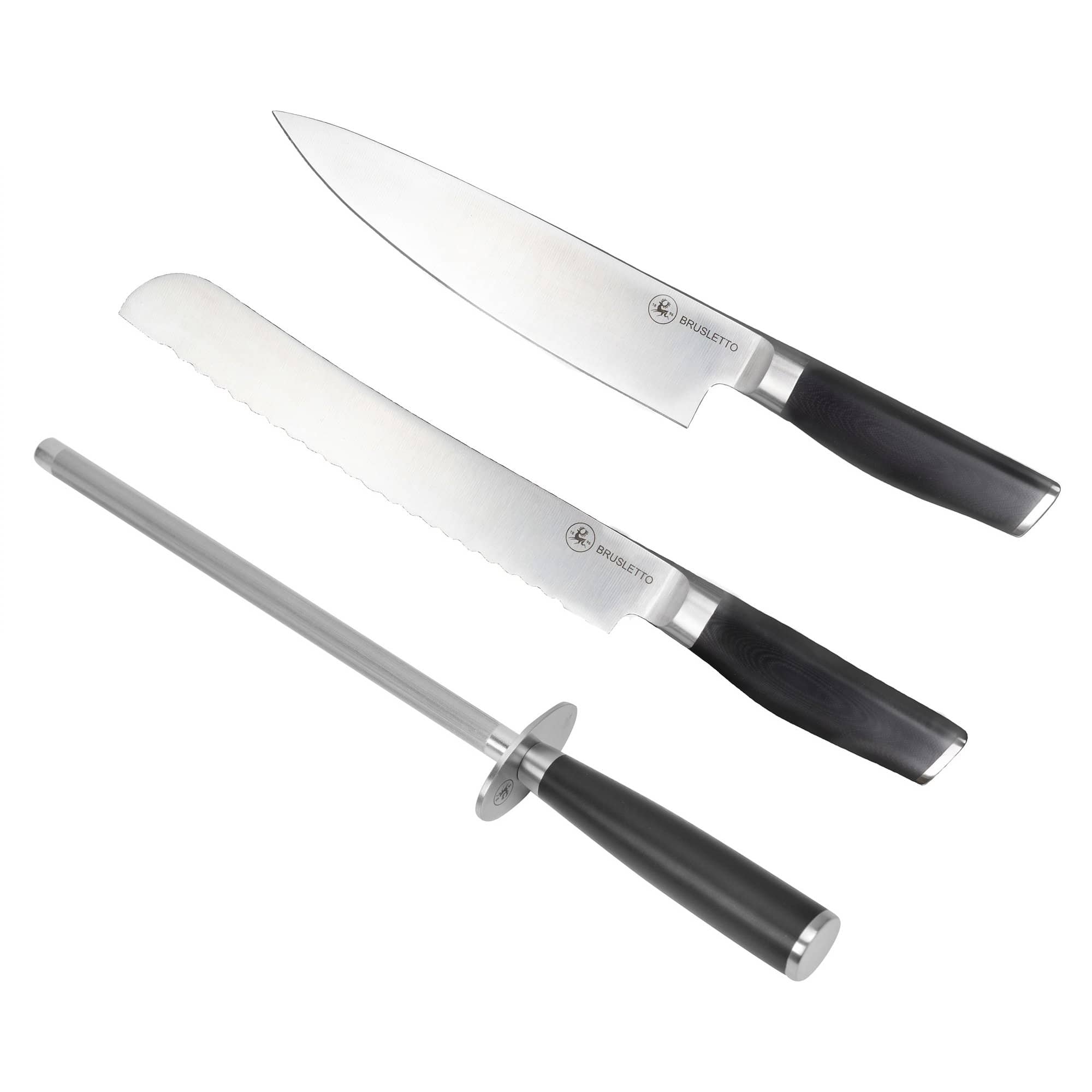Knivsæt 2 Knive & Slibestål fra Brusletto