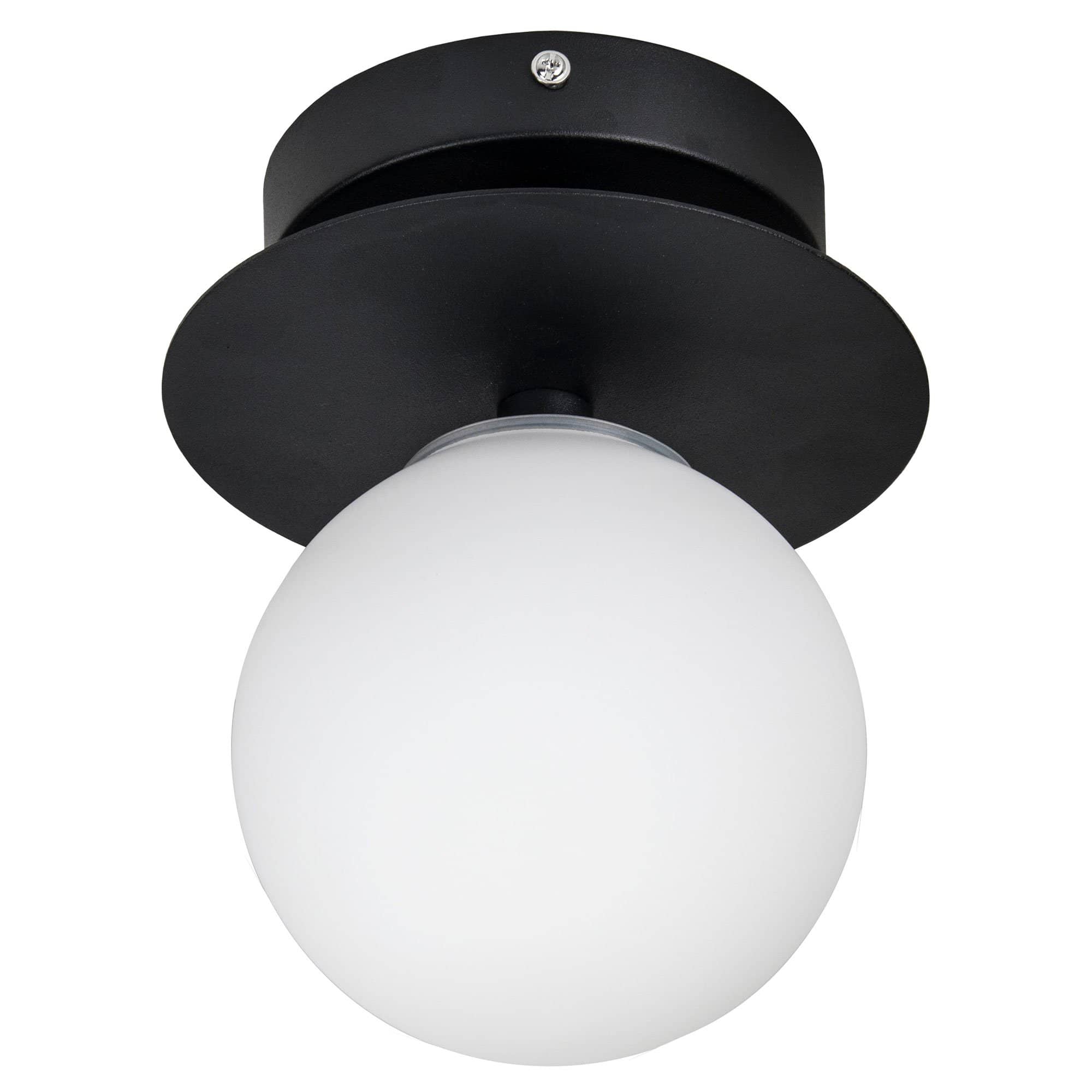 Væglampe   Loftslampe Art Deco 24 Cm, Hvid Sort fra Globen Lighting