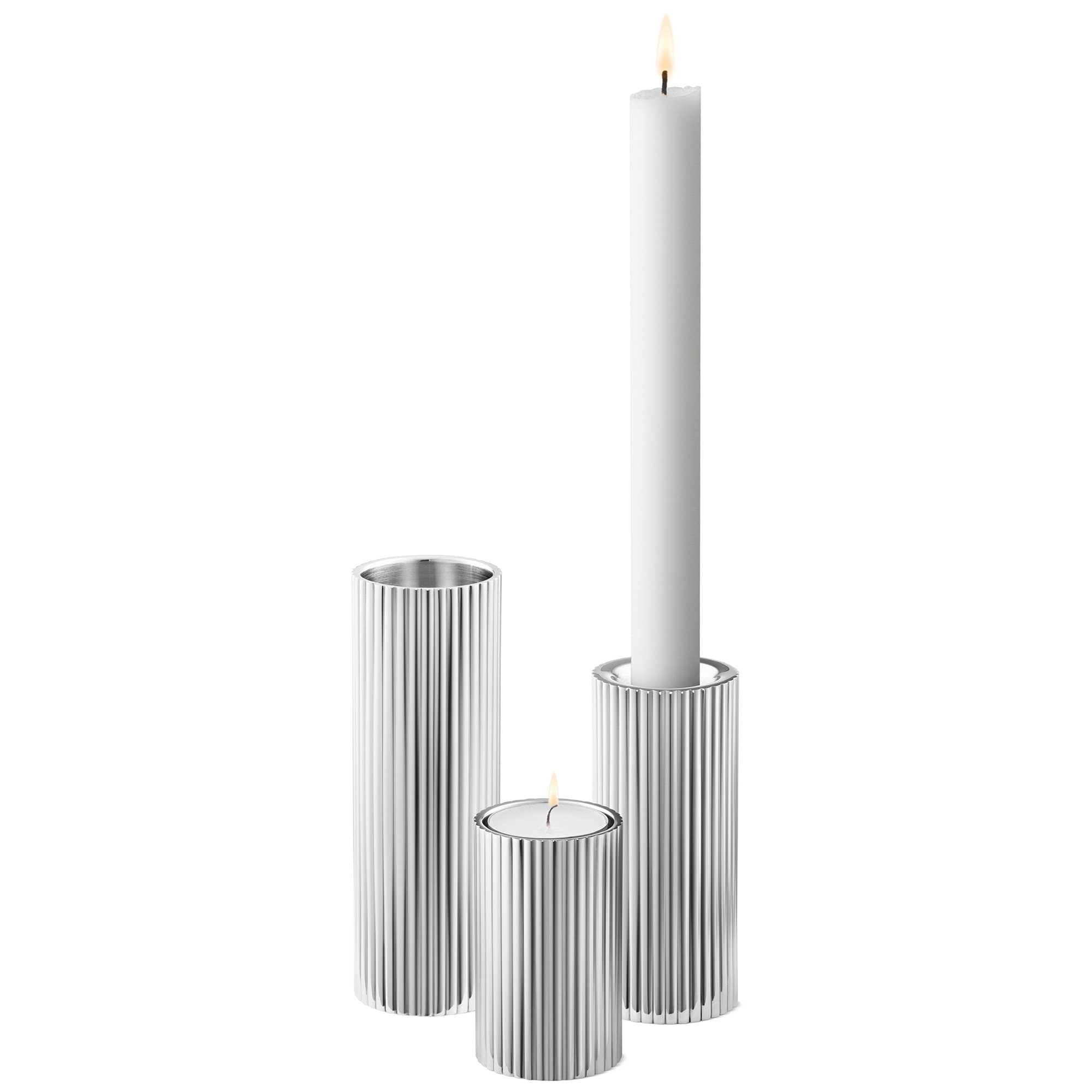 Bernadotte Fyrfadsstage, Rustfrit Stål, 3 Cm. fra Georg Jensen
