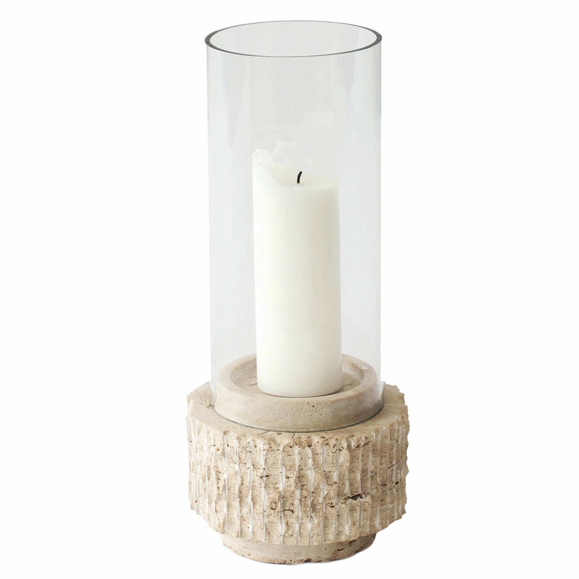 Travertine Lysestage 13x13 Cm fra Tell Me More