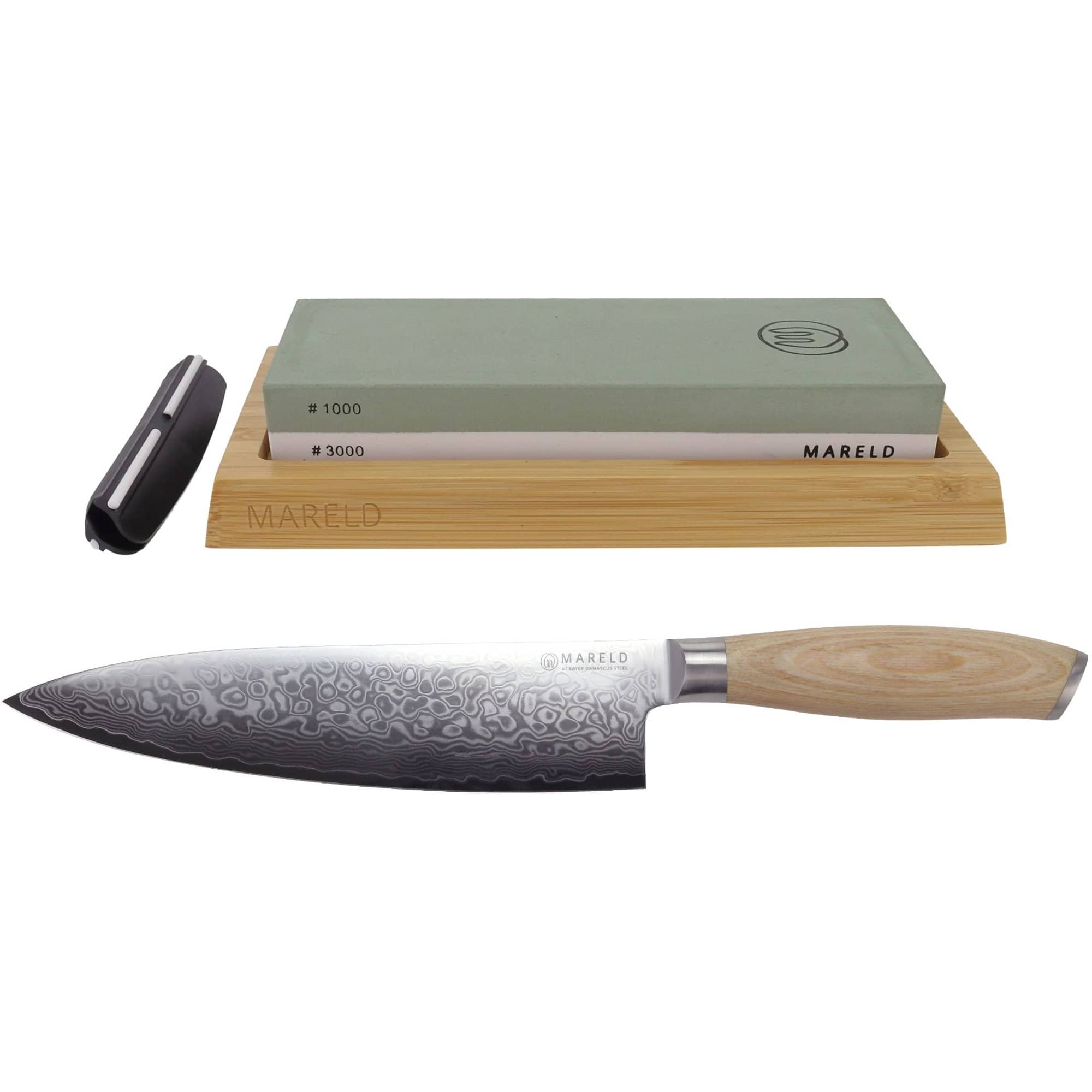 Japansk Kokkekniv + Slibesten Startkit fra Mareld