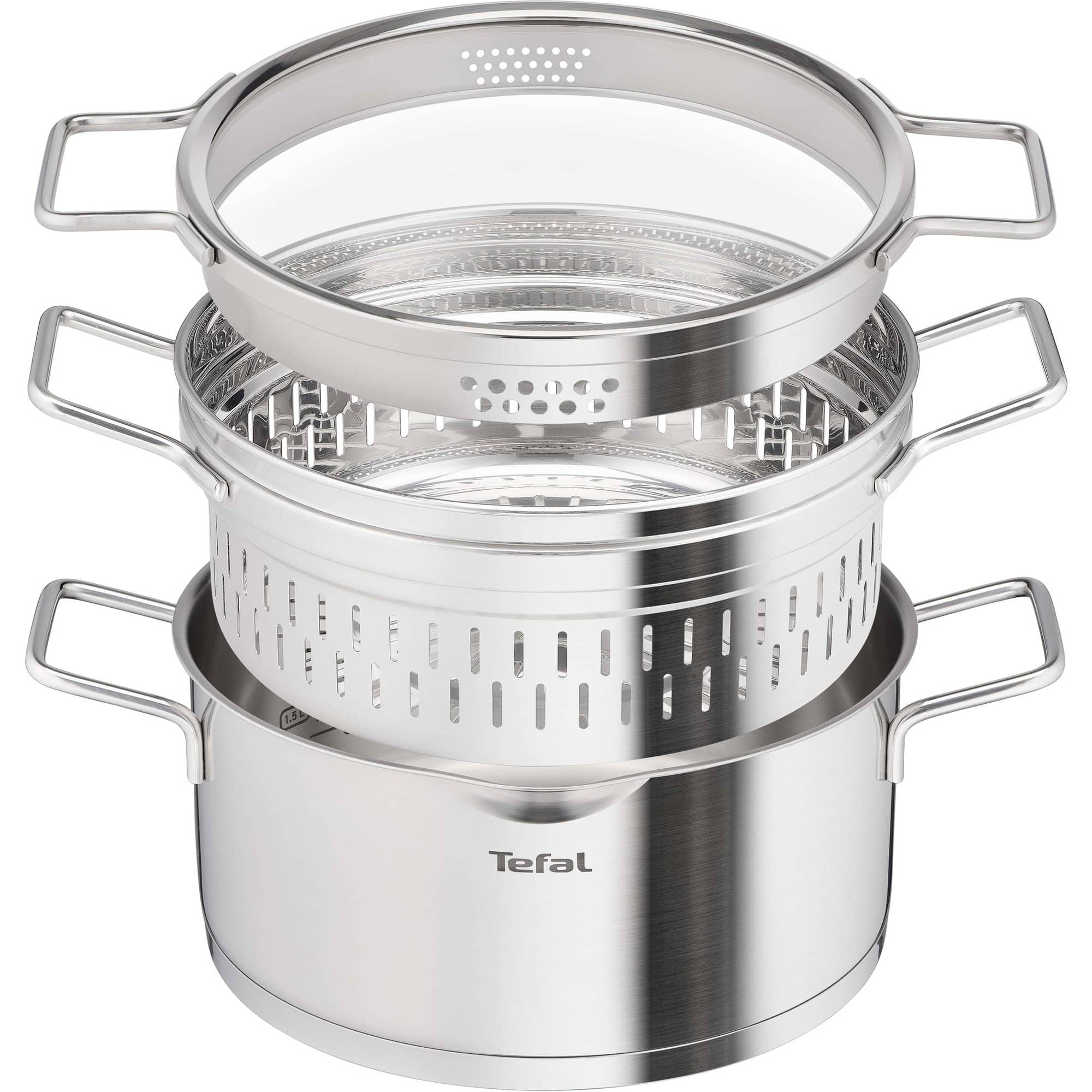 Nordica Gryde Med Dampindsats 5,2 Liter, Rustfrit Stål fra Tefal