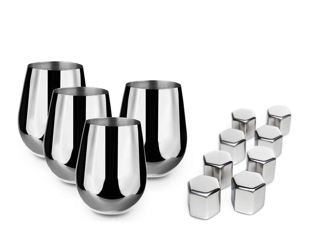 Drikkeglas Sæt   Kop I Rustfrit Stål fra Onyx Cookware - Steel Drinkware
