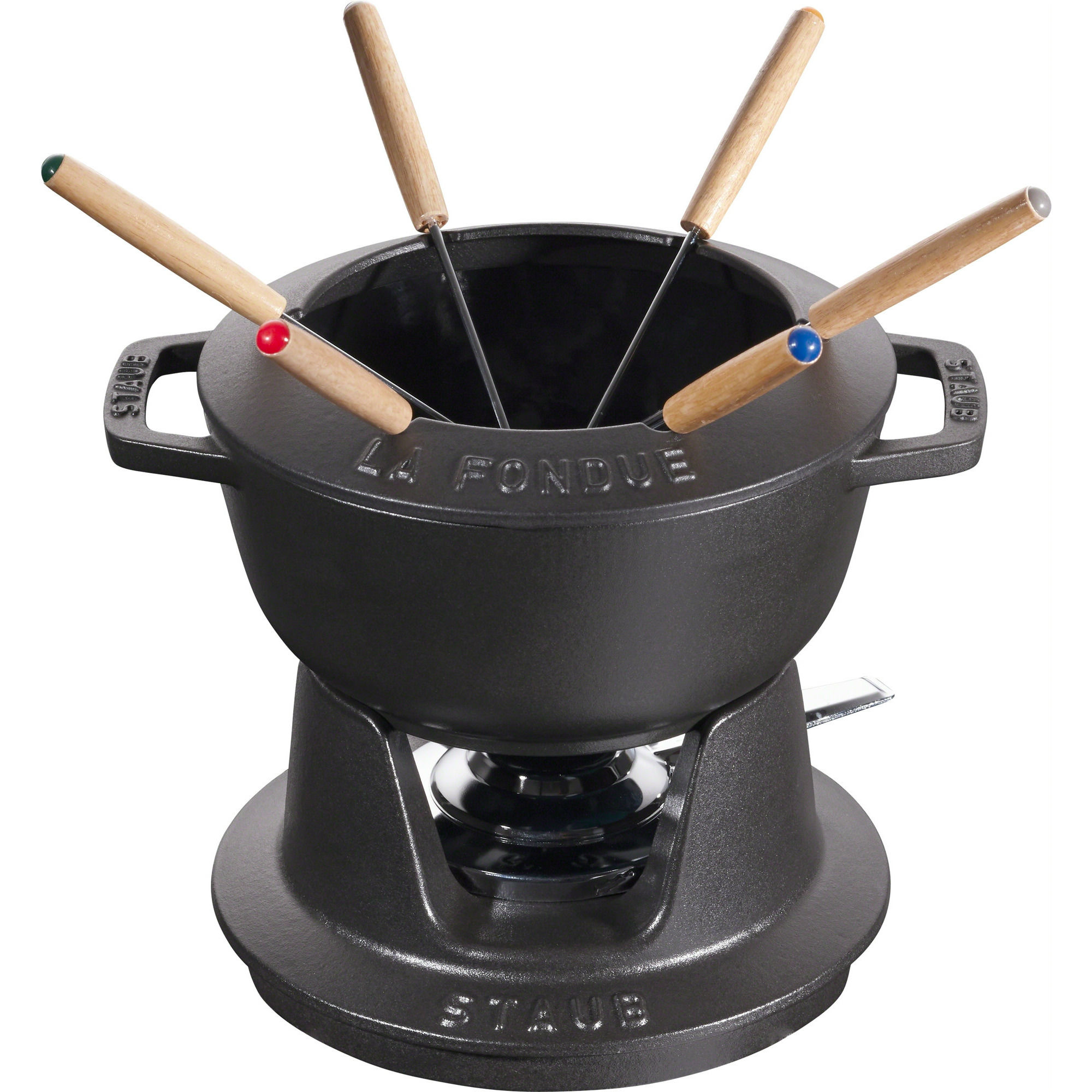 Fonduesæt 18 Cm Sort Med Blank Inderside fra Staub
