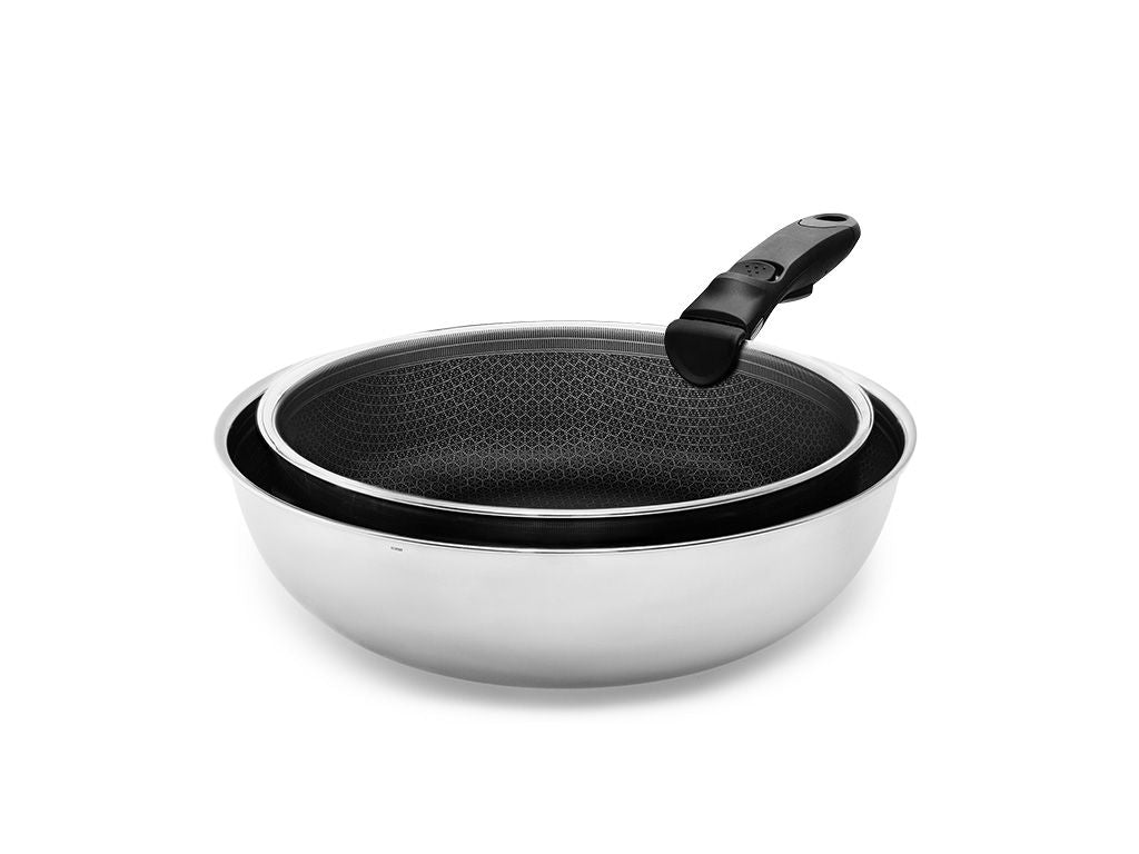 2 Pc Wok+saute Set With Detachable Handle fra Onyx Cookware - Frying Pan Sets