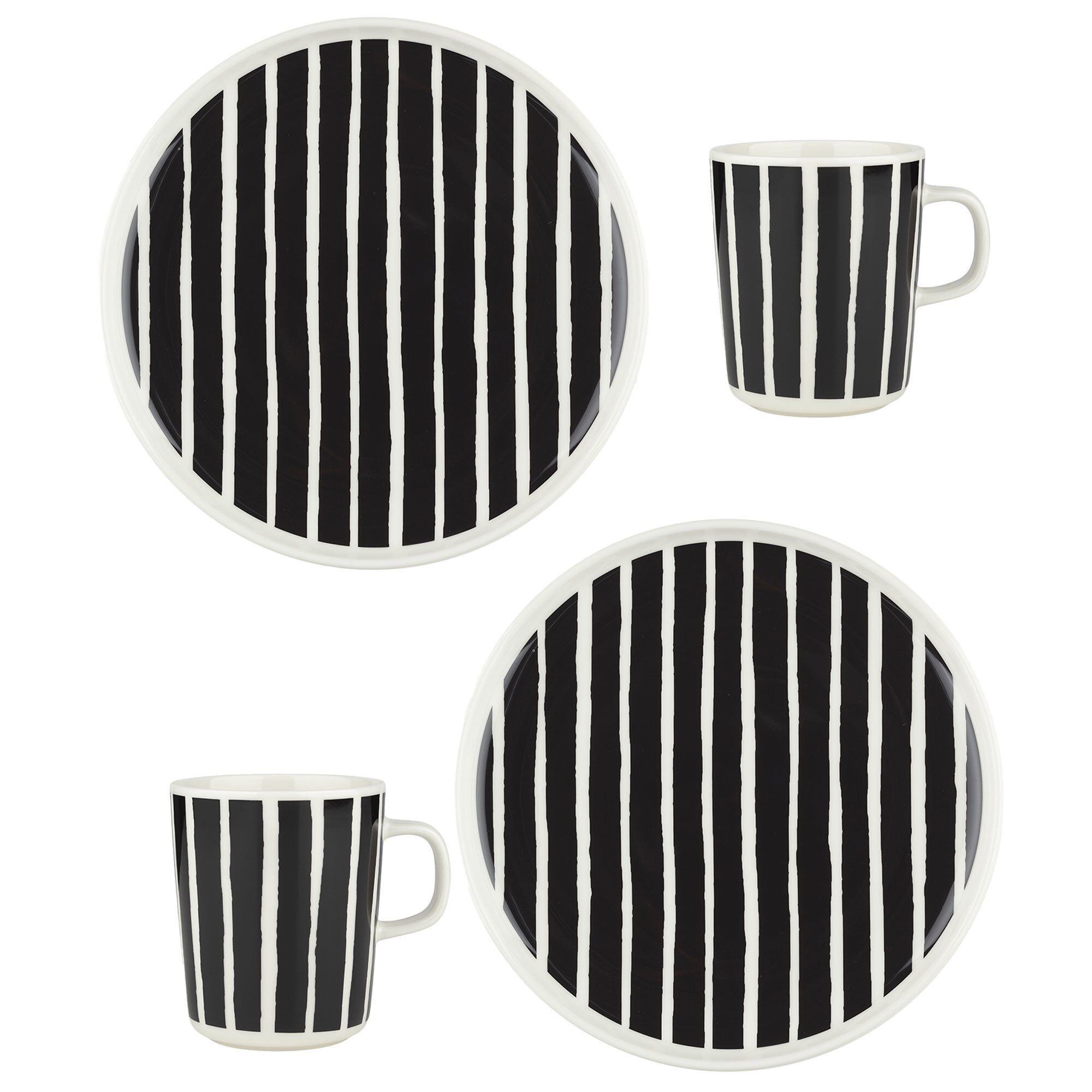 Piccolo Morgenmadssæt 4 Dele, Hvid Sort fra Marimekko