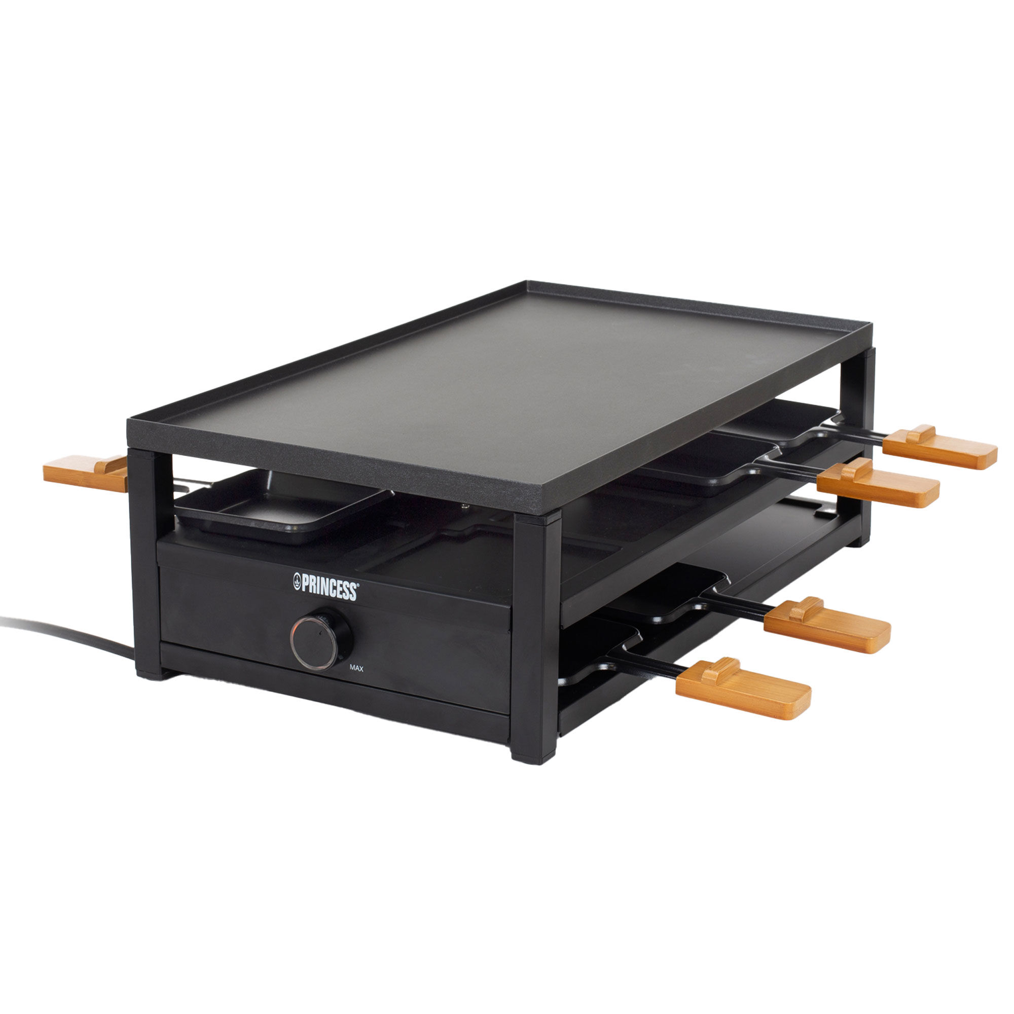 Prinsesse Black Steel Raclette, 8 Personer fra Princess