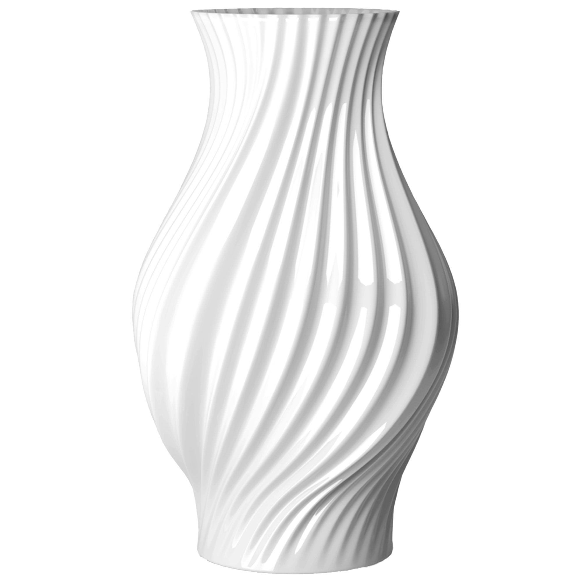 Twist Vase 25 Cm, Hvid fra Lyngby Porcelæn
